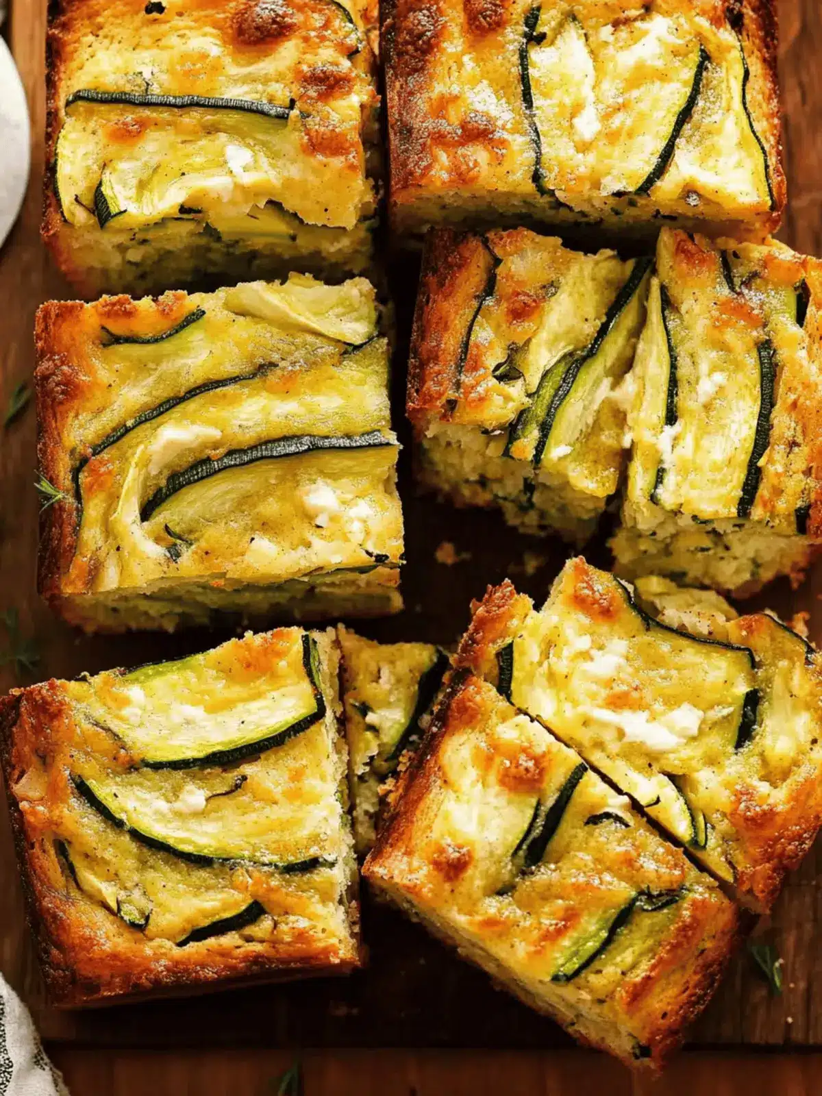 Zucchini Cheese Muffin Slab