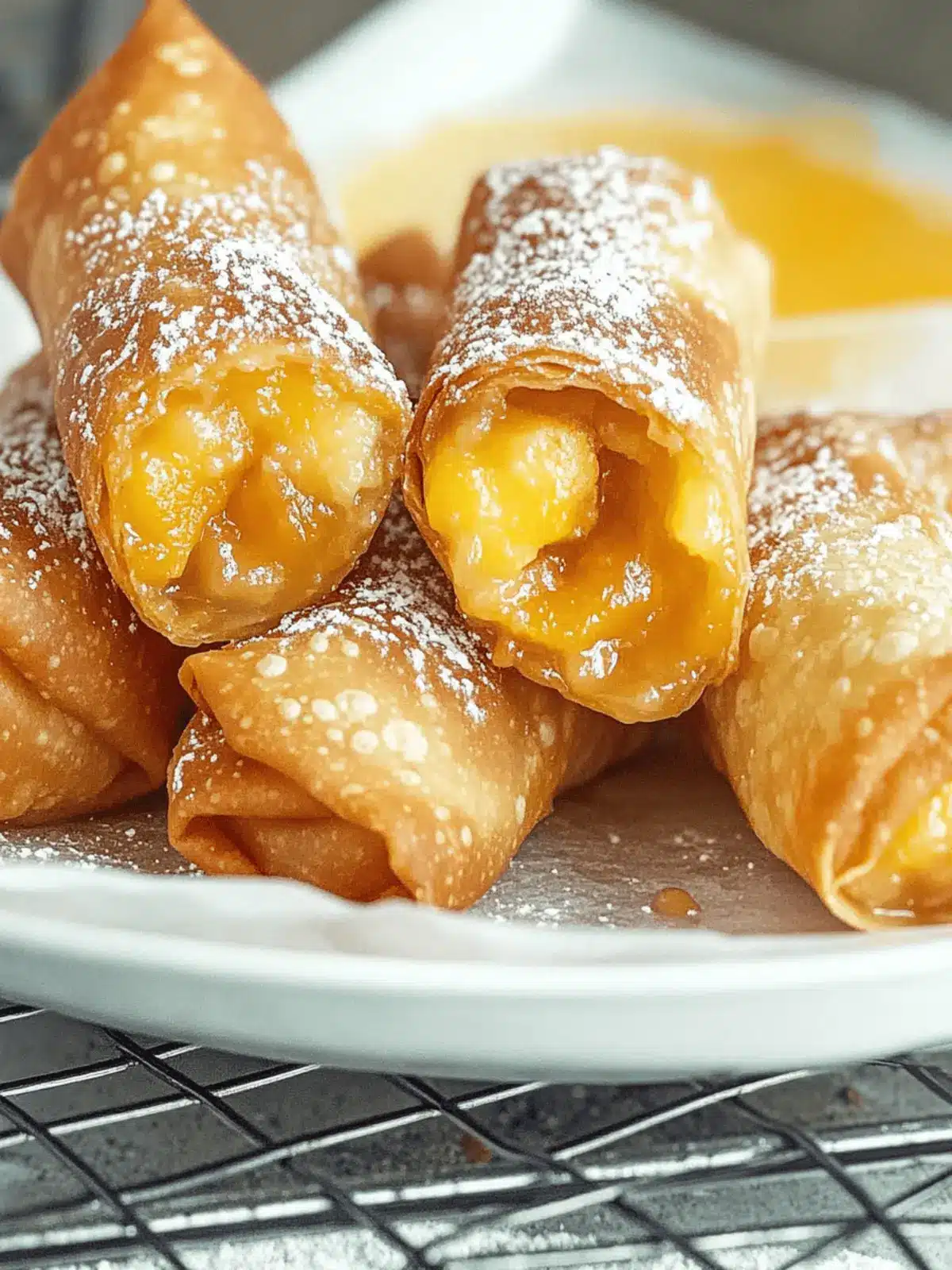 Peach Cobbler Egg Rolls
