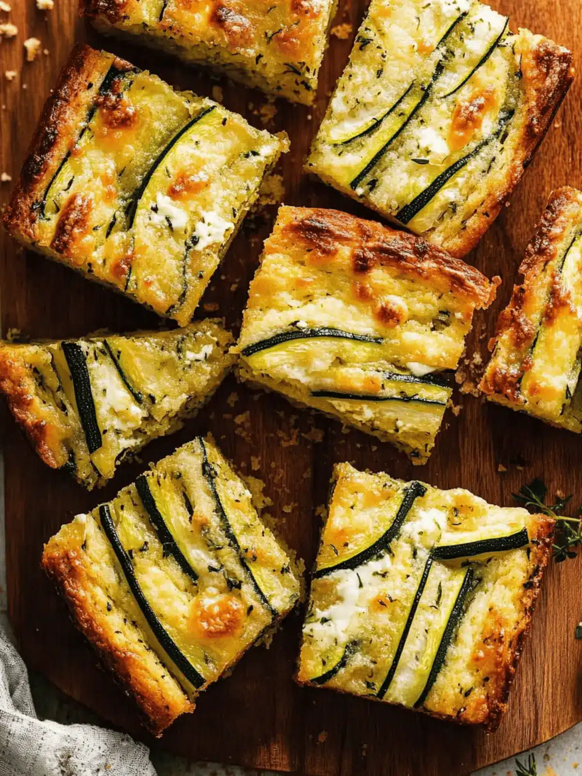 Zucchini Cheese Muffin Slab
