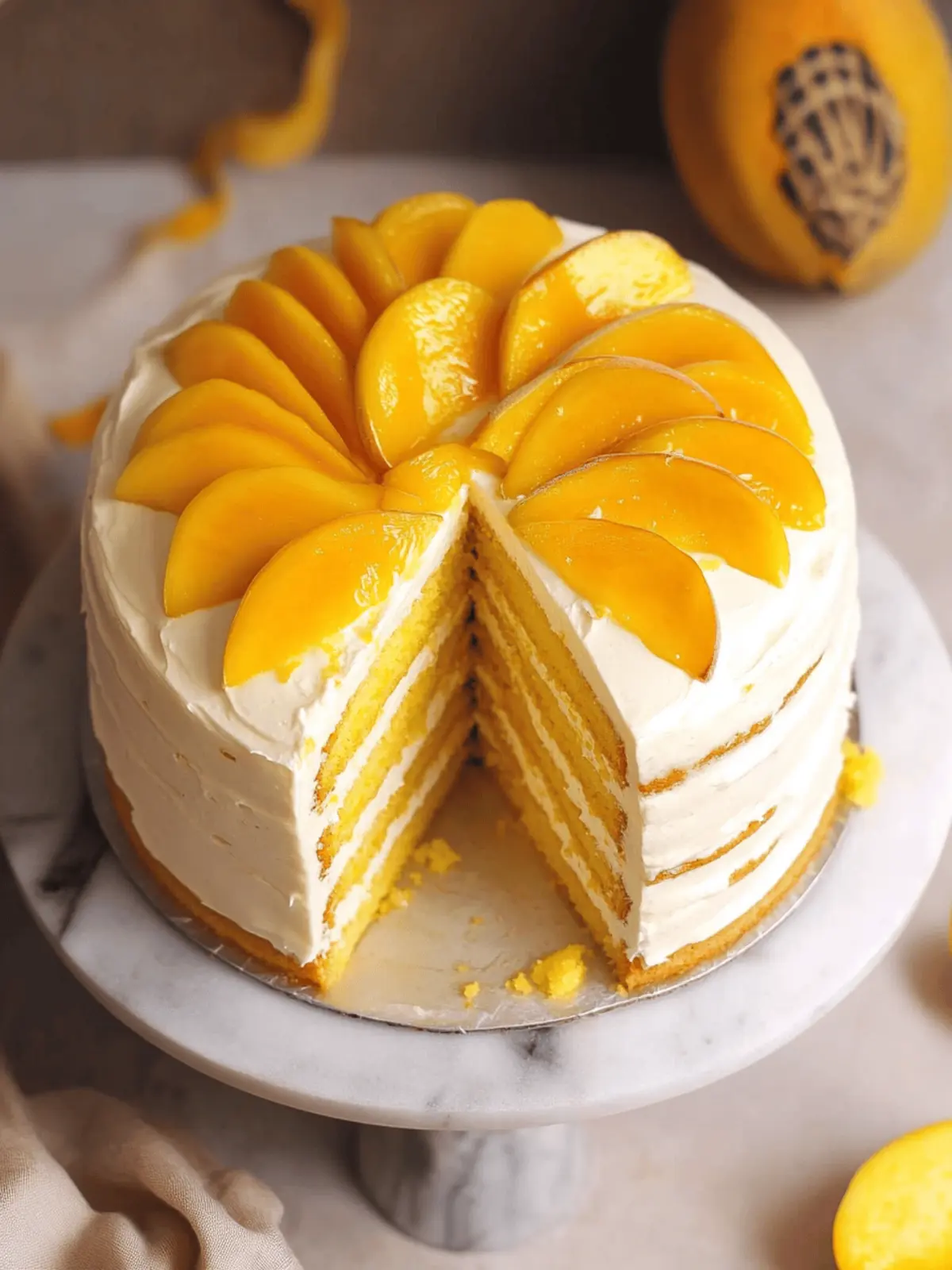 Mango Cream Chiffon Cake