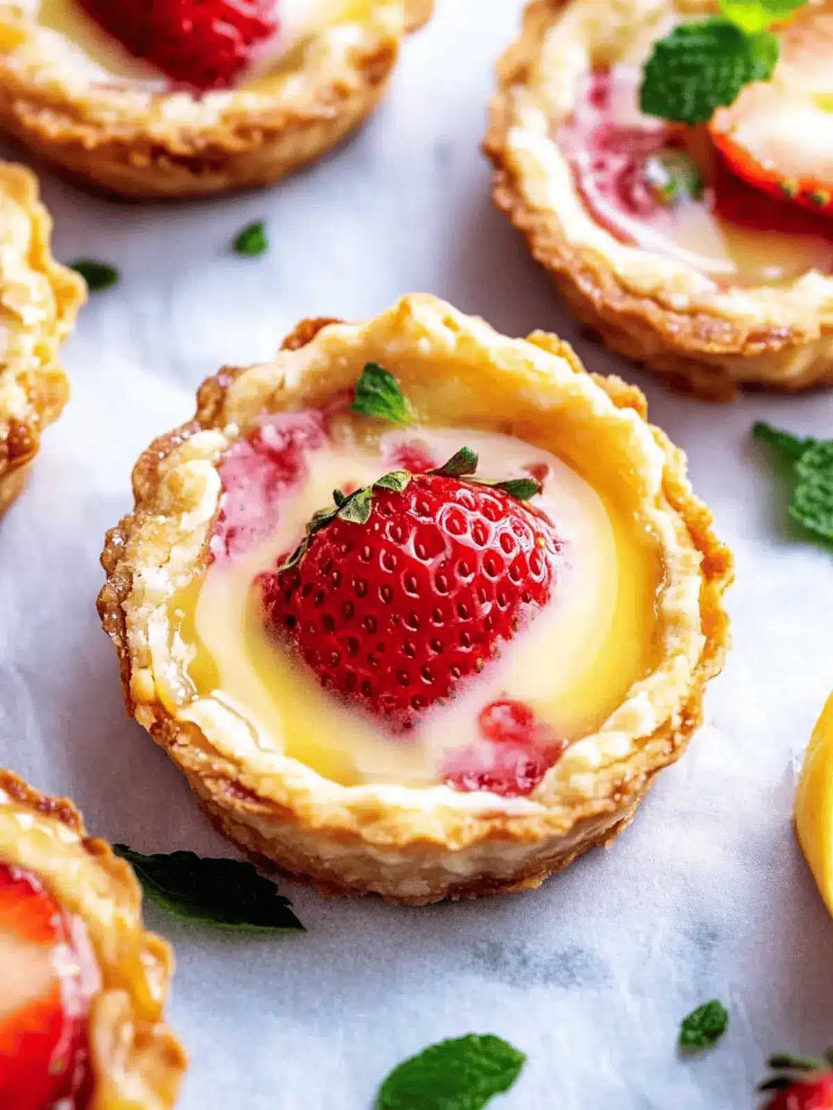 Strawberry Honey Custard Tarts with Lemon Curd