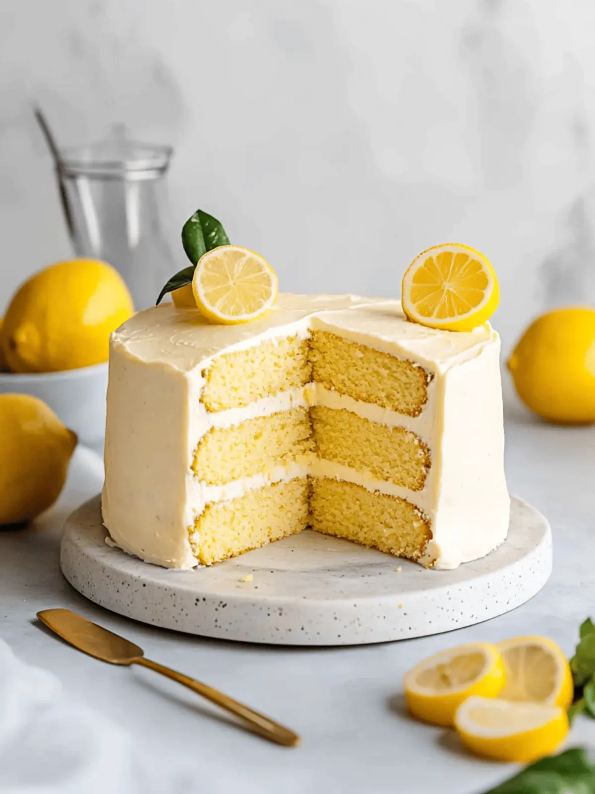 Vegan Lemon Cake With Lemon Cream Cheese Frosting