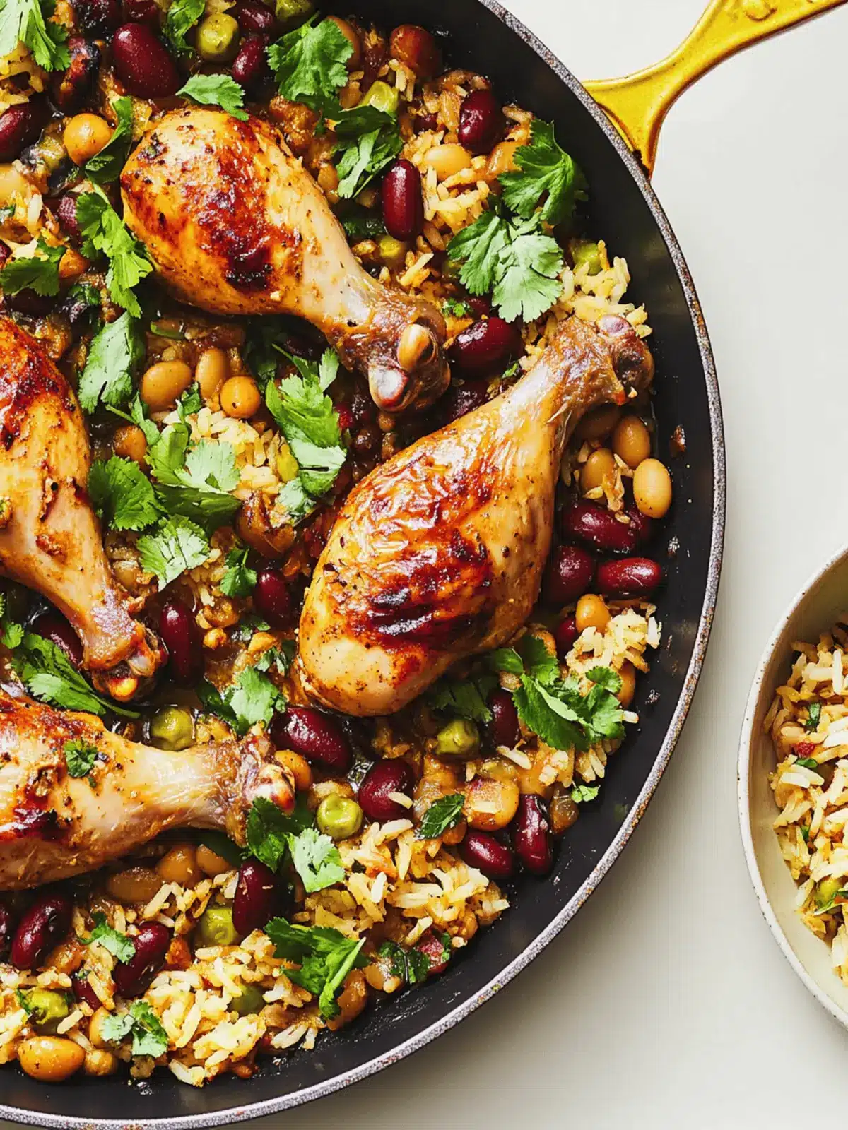 One-Pan Chicken Drumsticks with Rice and Beans