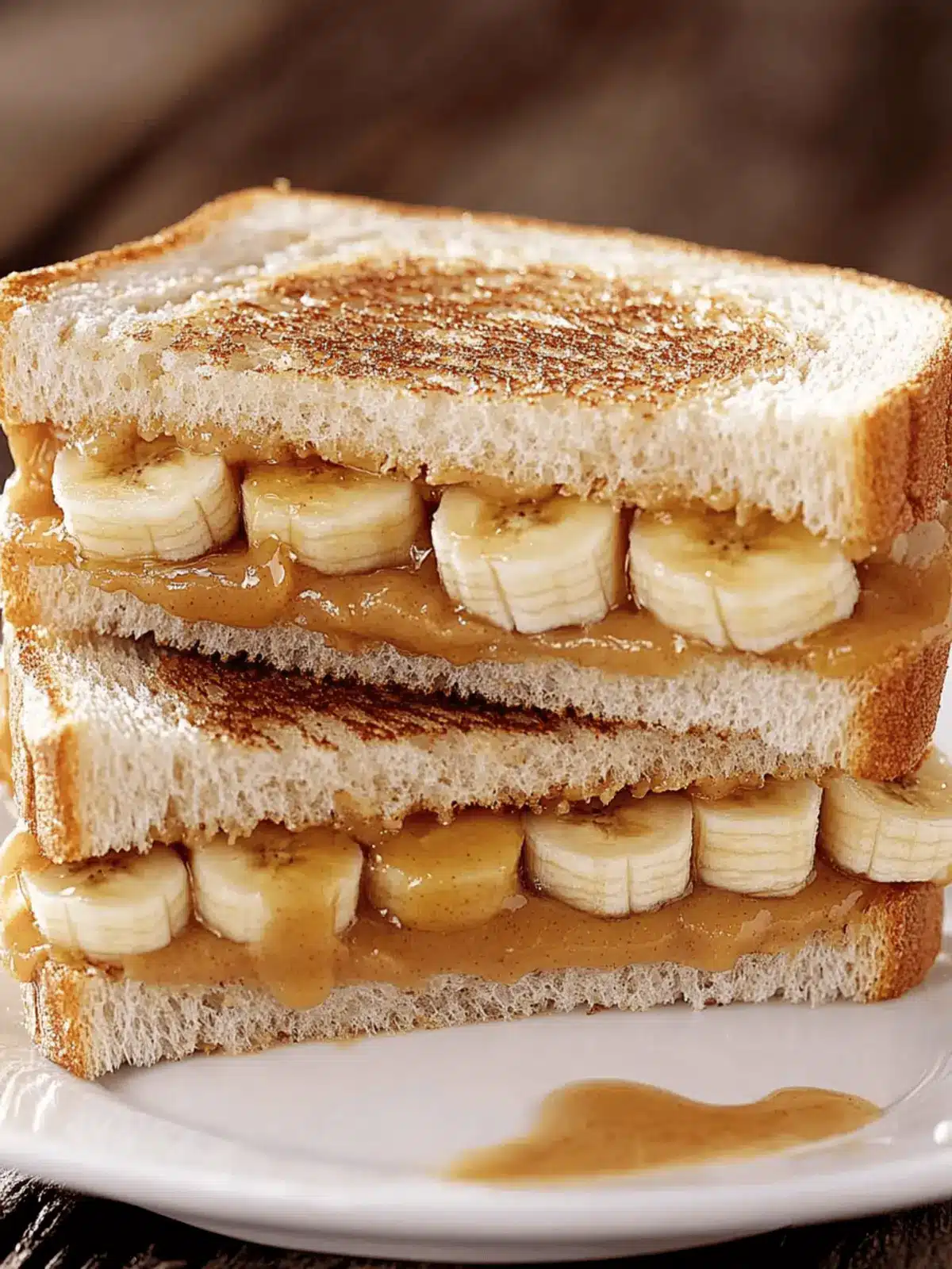 Peanut Butter, Banana and Honey Sandwich