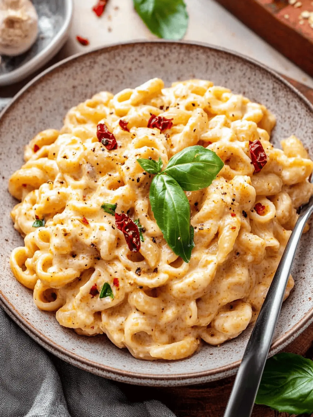 Spicy Calabrian Chili Alfredo Sauce with Trottole Pasta