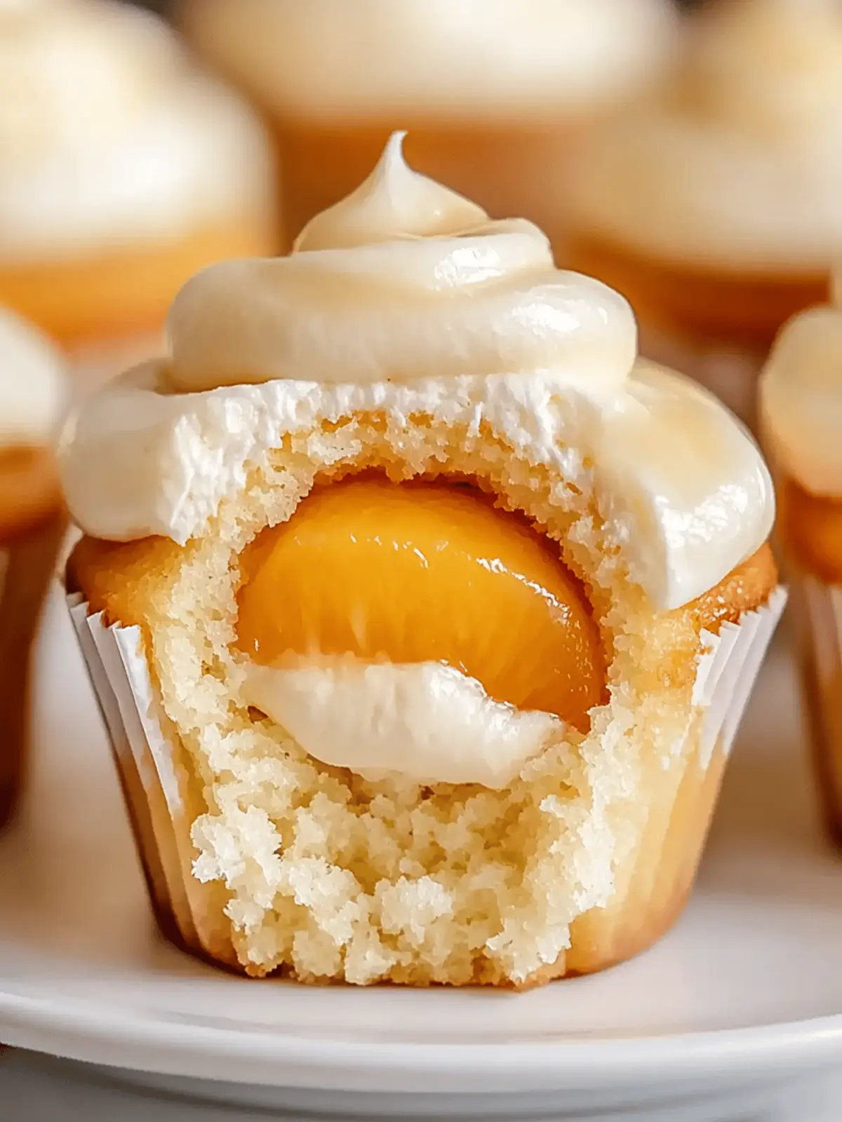 Honey Peach Cream Cheese Cupcakes