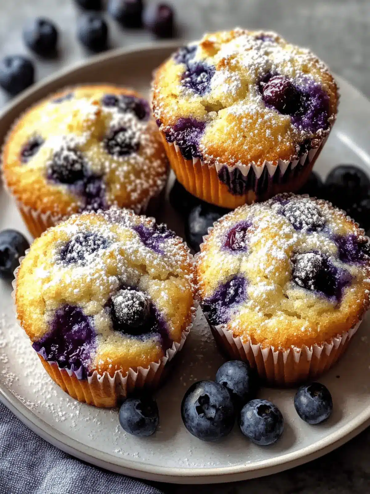 Moist Baked Blueberry Muffins