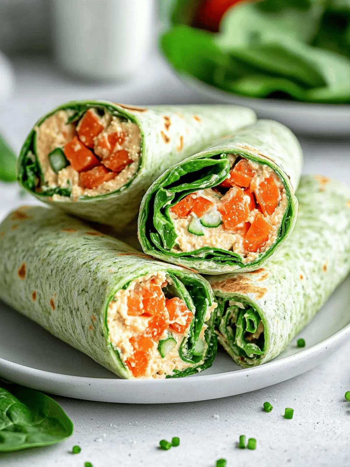 Veggie Spinach Wraps with Hummus