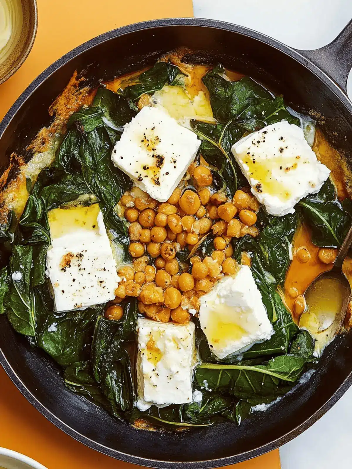 Baked Feta and Greens With Lemony Yogurt