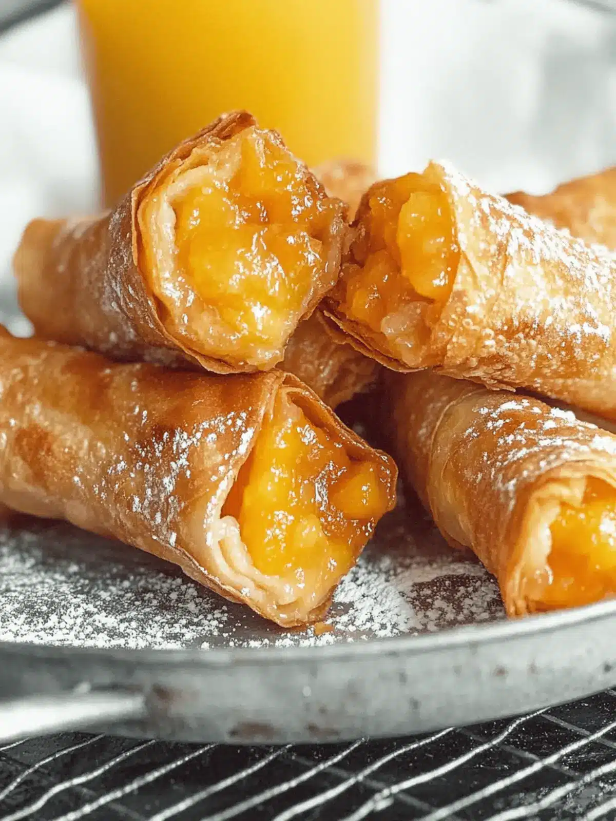 Peach Cobbler Egg Rolls