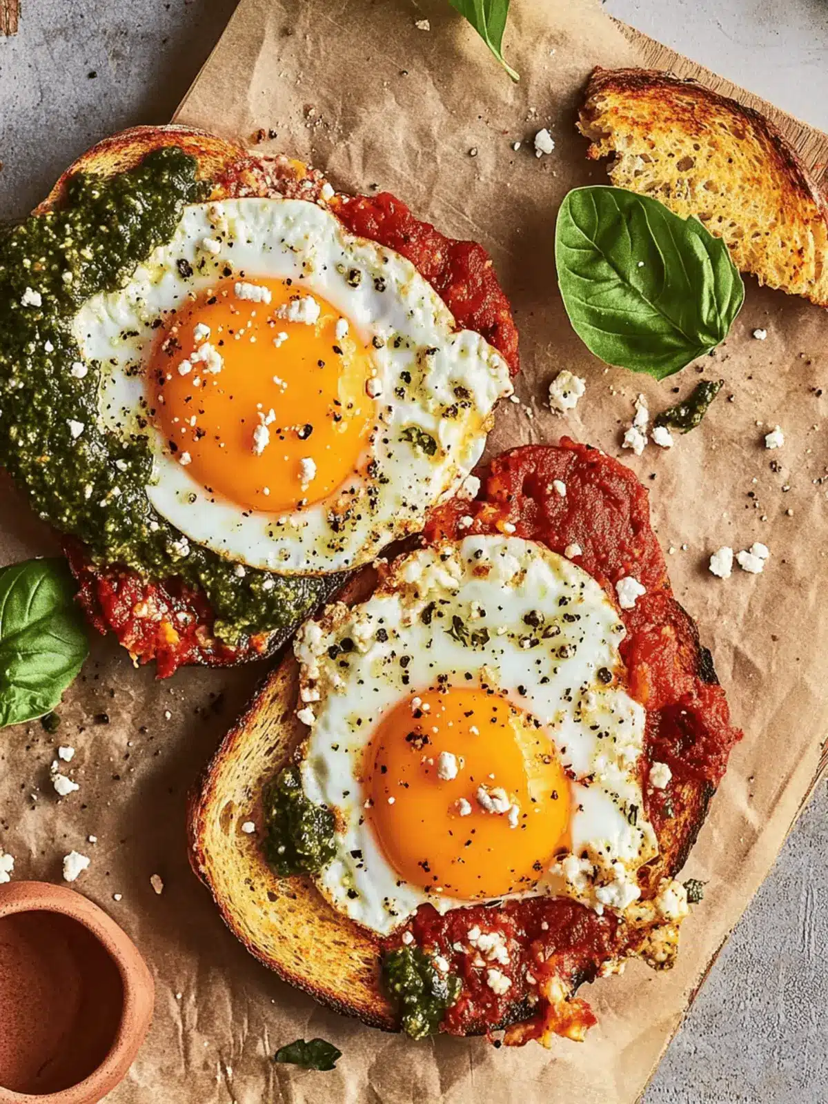 Shakshouka Toast with Feta Fried Eggs