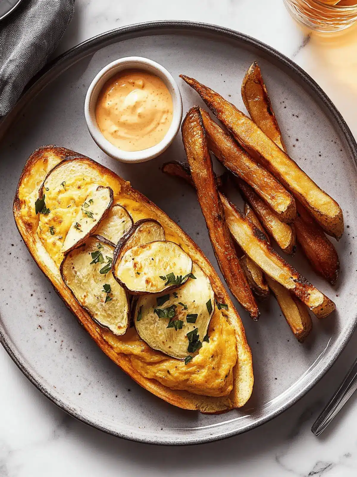 Omelette des Oignons et des Frites