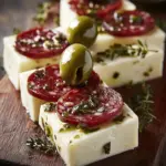Marinated Cheese Appetizer with Salami & Green Olives