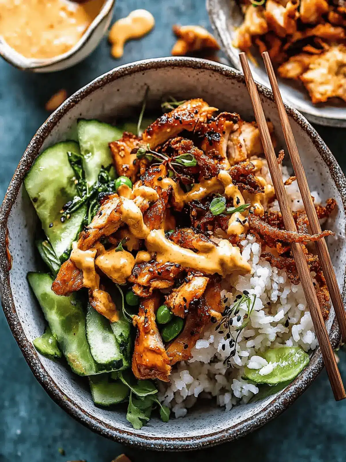 Spicy Chicken Yum Yum Rice Bowls