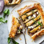 Butternut Squash Pie with Shallots, Radicchio, and Feta