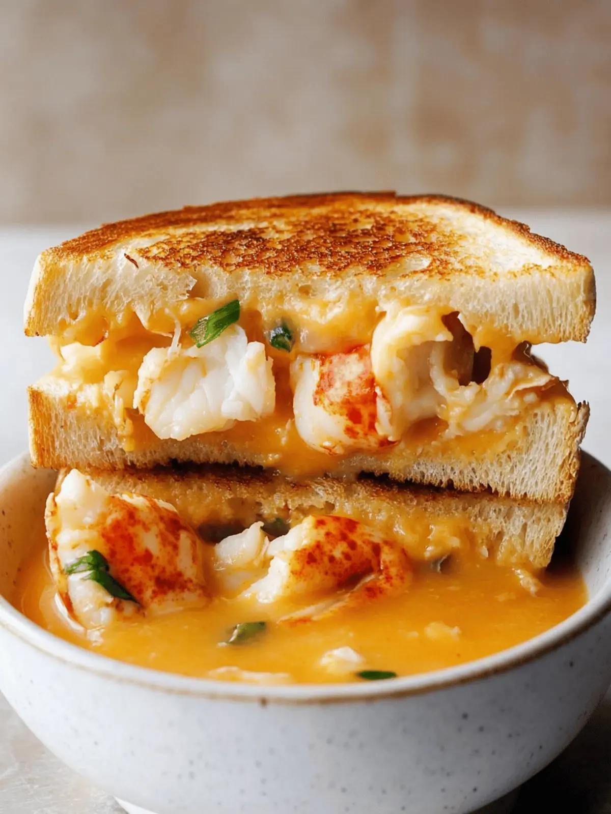 Lobster Toastie with a Lobster Bisque