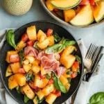 Summer Panzanella Salad with Cantaloupe and Prosciutto