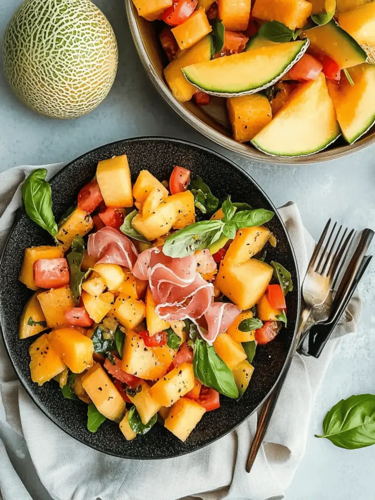 Summer Panzanella Salad with Cantaloupe and Prosciutto