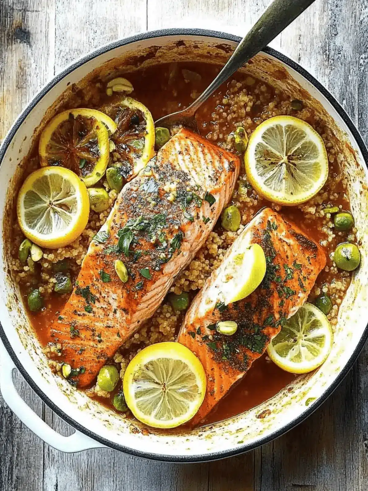 Spicy Moroccan Salmon with Pistachio Couscous