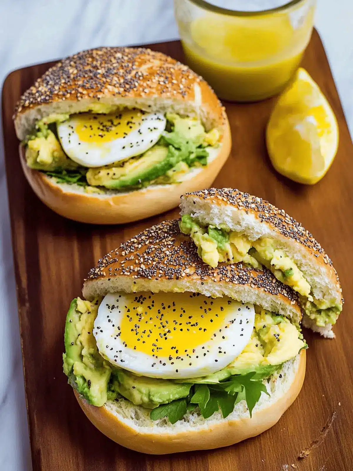 Avocado Egg Sandwich with Everything Bagel