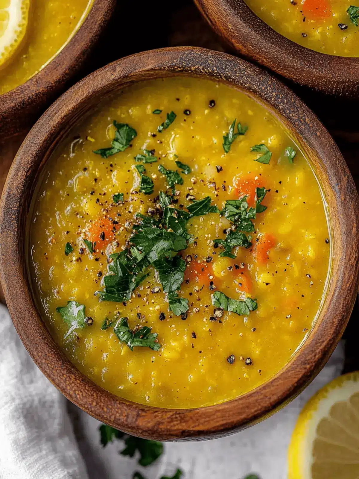 Vegan Lemon Lentil Soup with Turmeric
