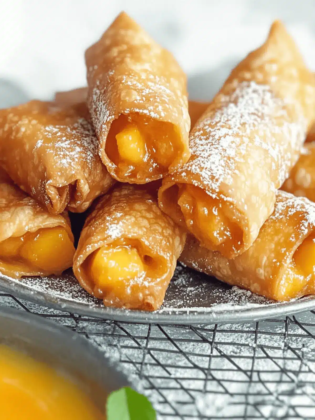 Peach Cobbler Egg Rolls