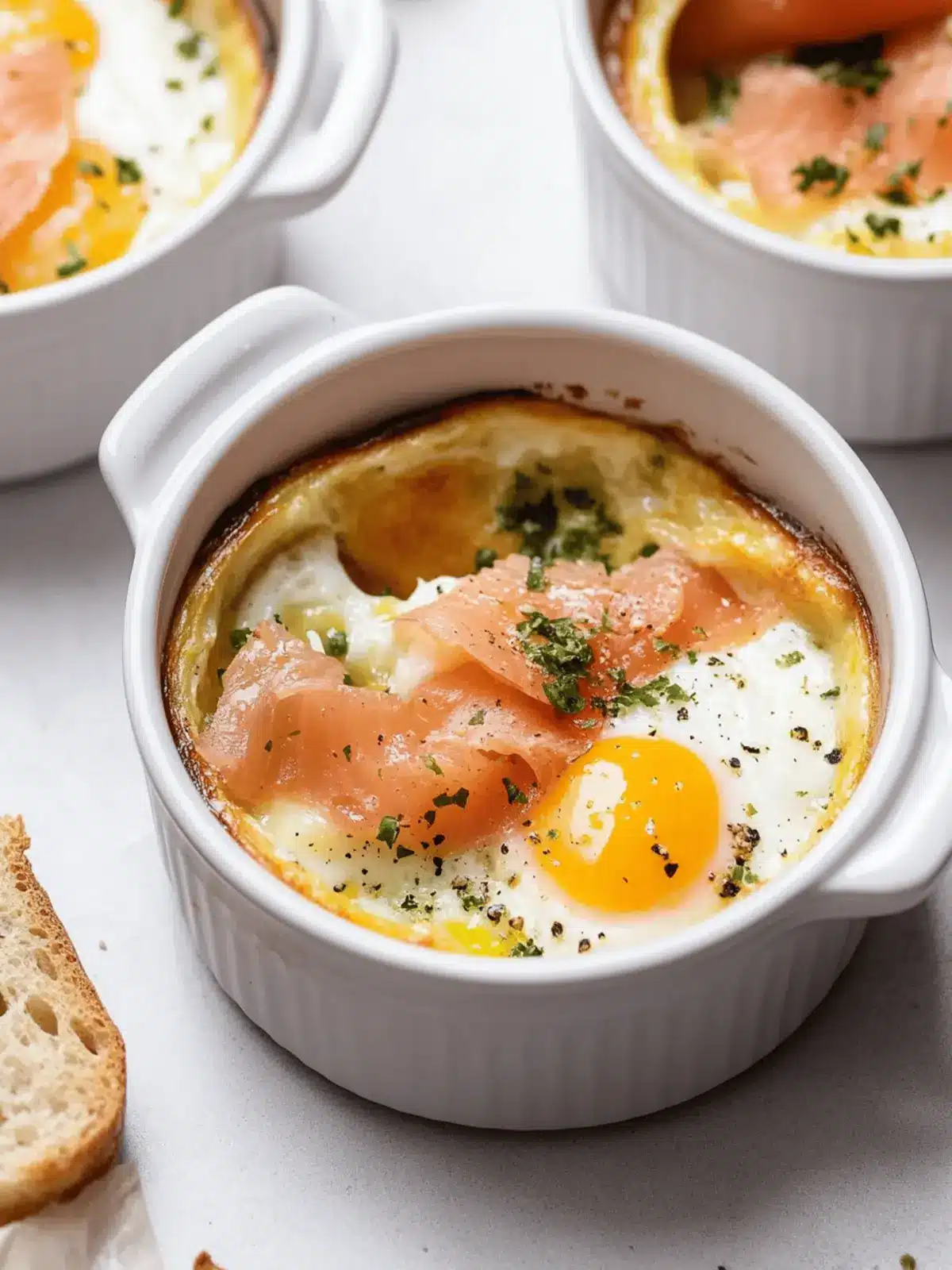 Eggs en Cocotte (Baked Eggs with Smoked Salmon)