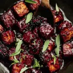 Blackberry Glazed Tofu with Black Pepper & Chili