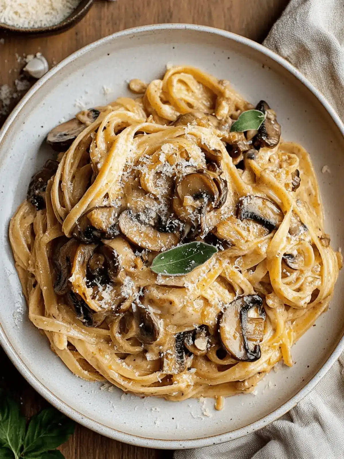 Caramelized Leek and Mushroom Gruyere Pasta