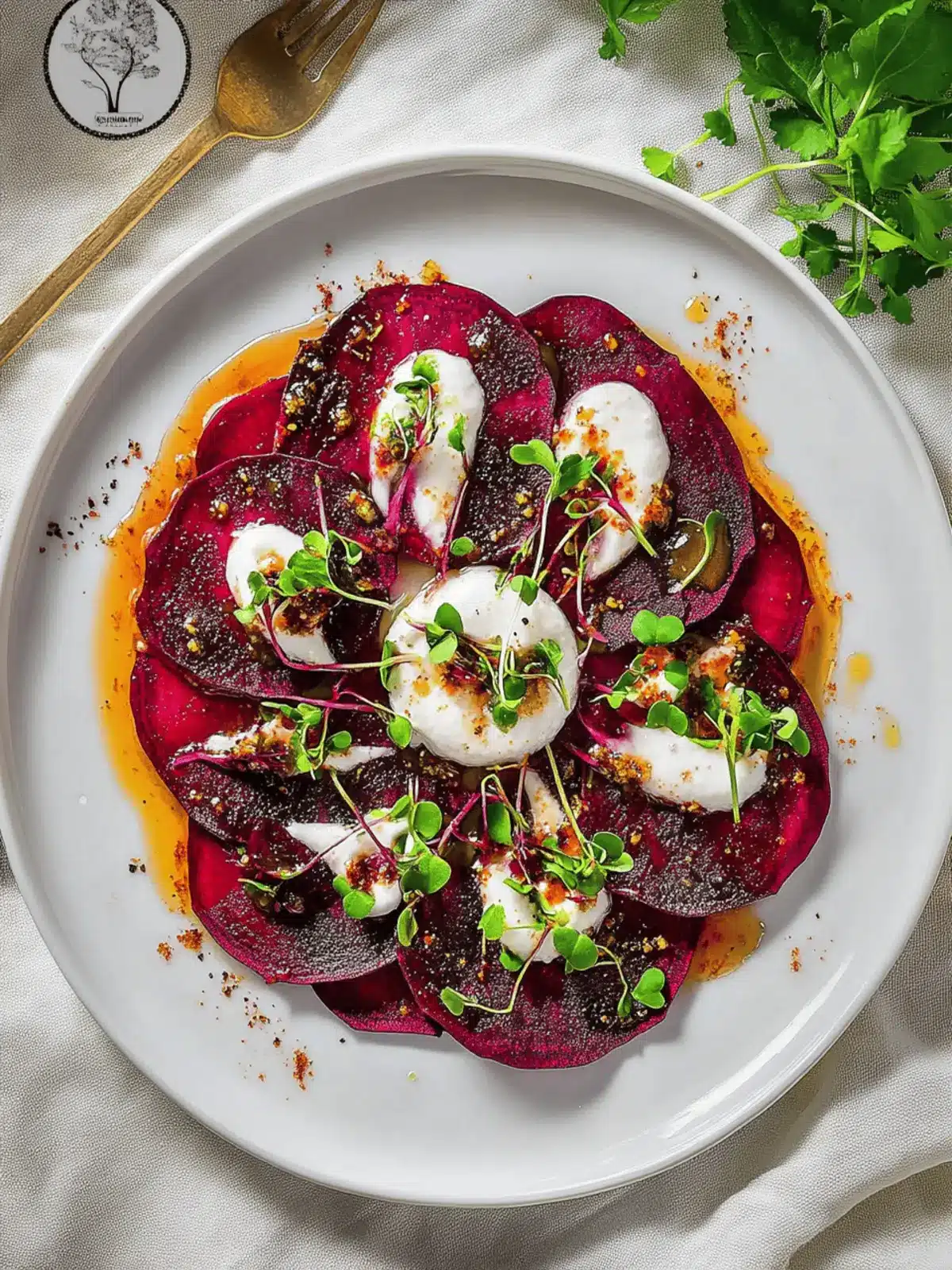 Beetroot Carpaccio with Microgreens