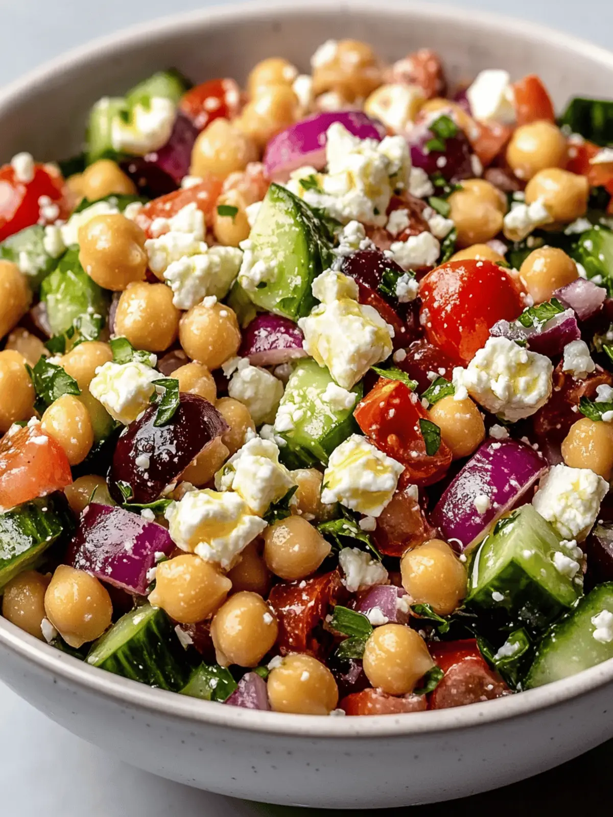 Mediterranean Chickpea Feta Salad