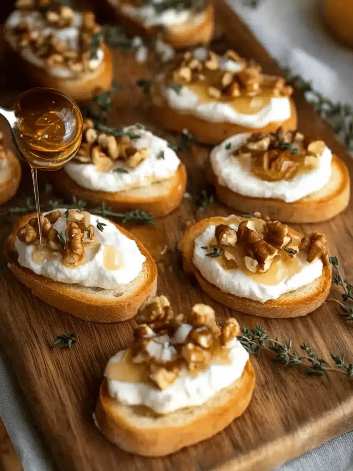 Whipped Ricotta Crostini with Walnuts & Salted Honey