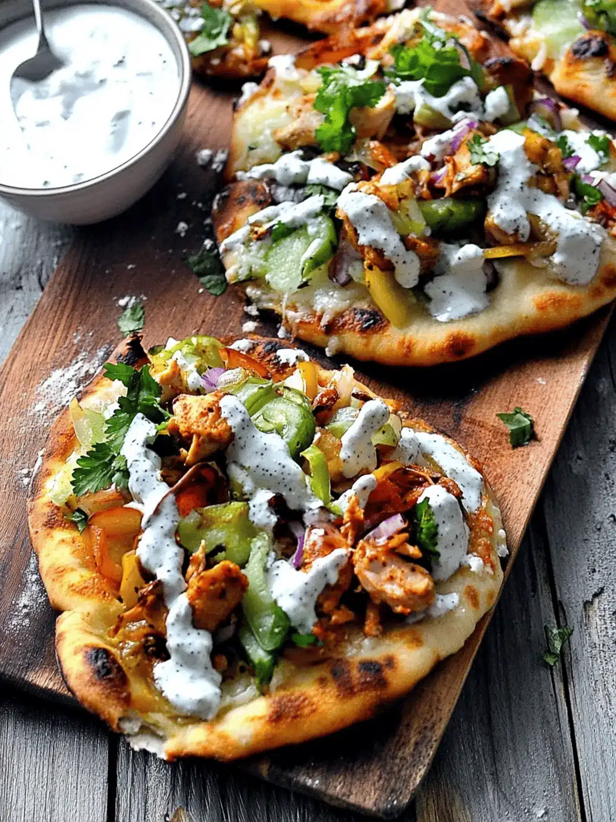 Tandoori Chicken Naan Pizza