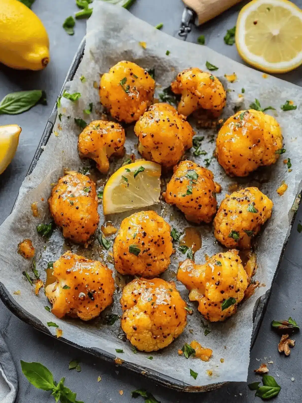 Lemon Pepper Glazed Cauliflower