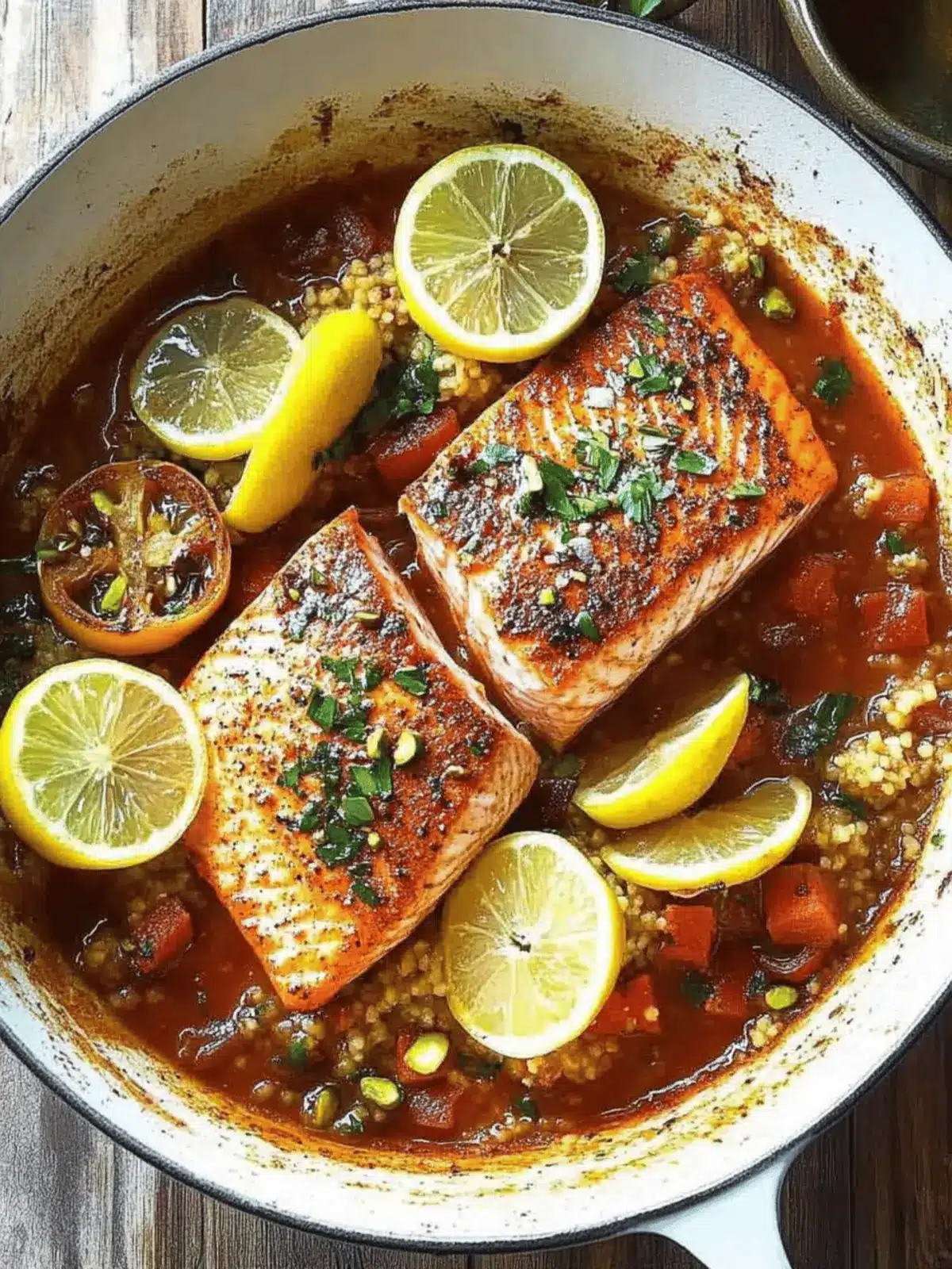 Spicy Moroccan Salmon with Pistachio Couscous