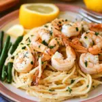 Baked Lemon Garlic Shrimp with Pasta