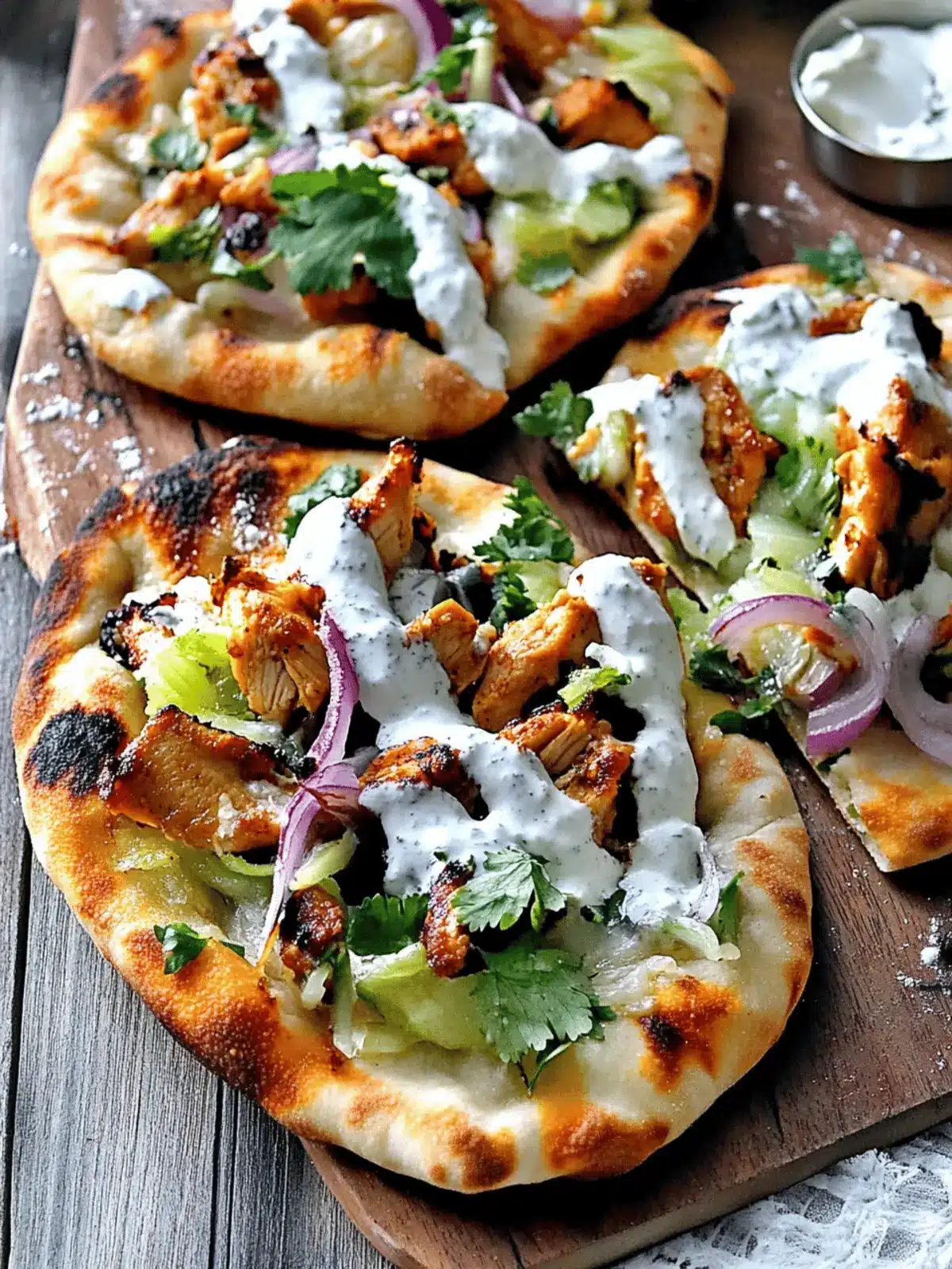Tandoori Chicken Naan Pizza