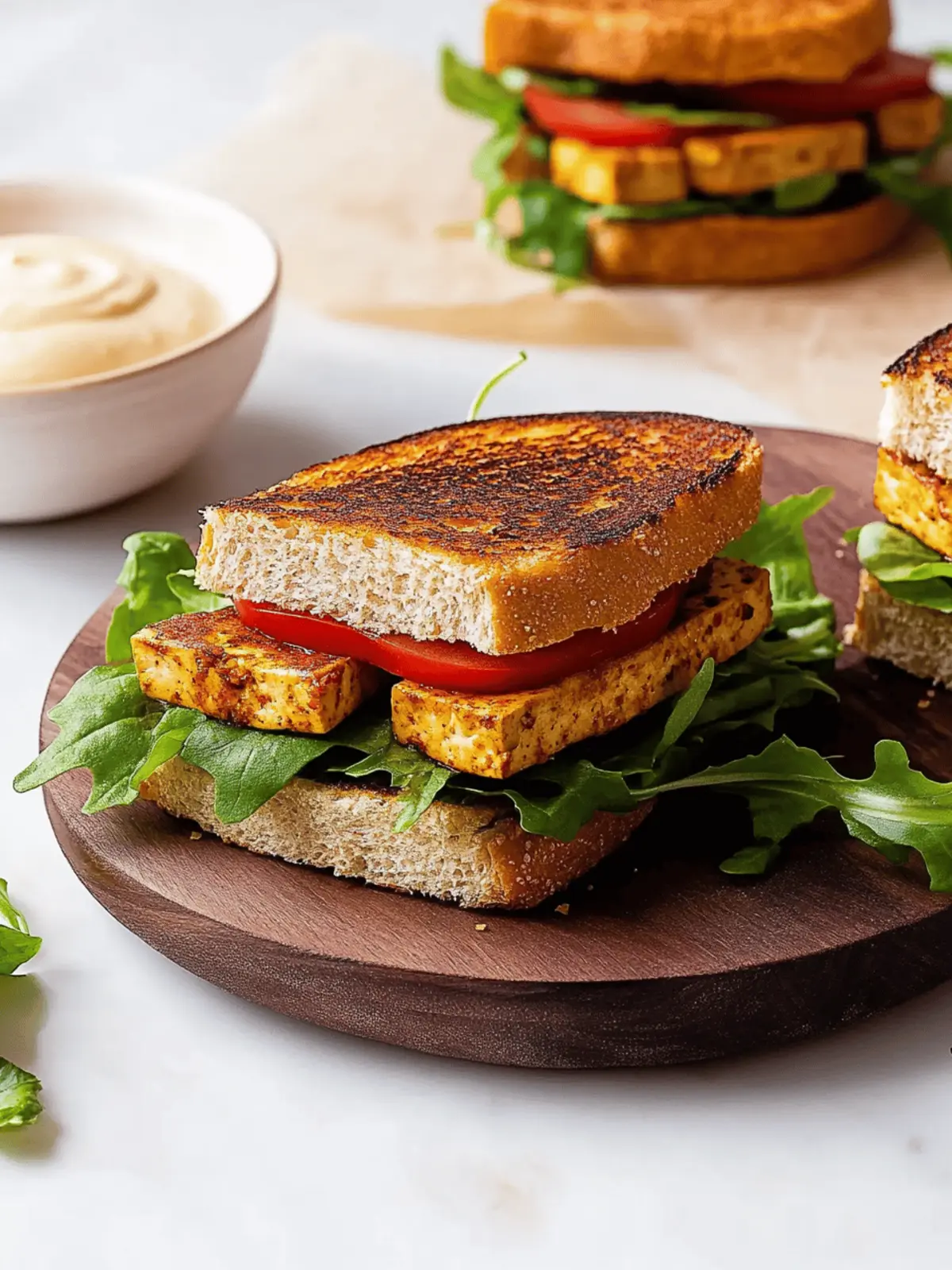 Veggie Tofu Sandwich with Chipotle Mayo