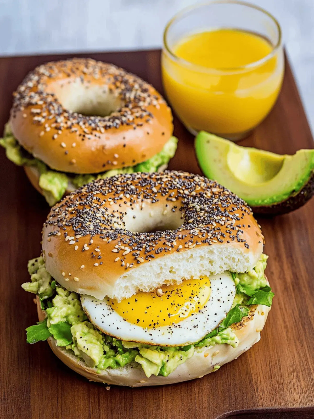 Avocado Egg Sandwich with Everything Bagel