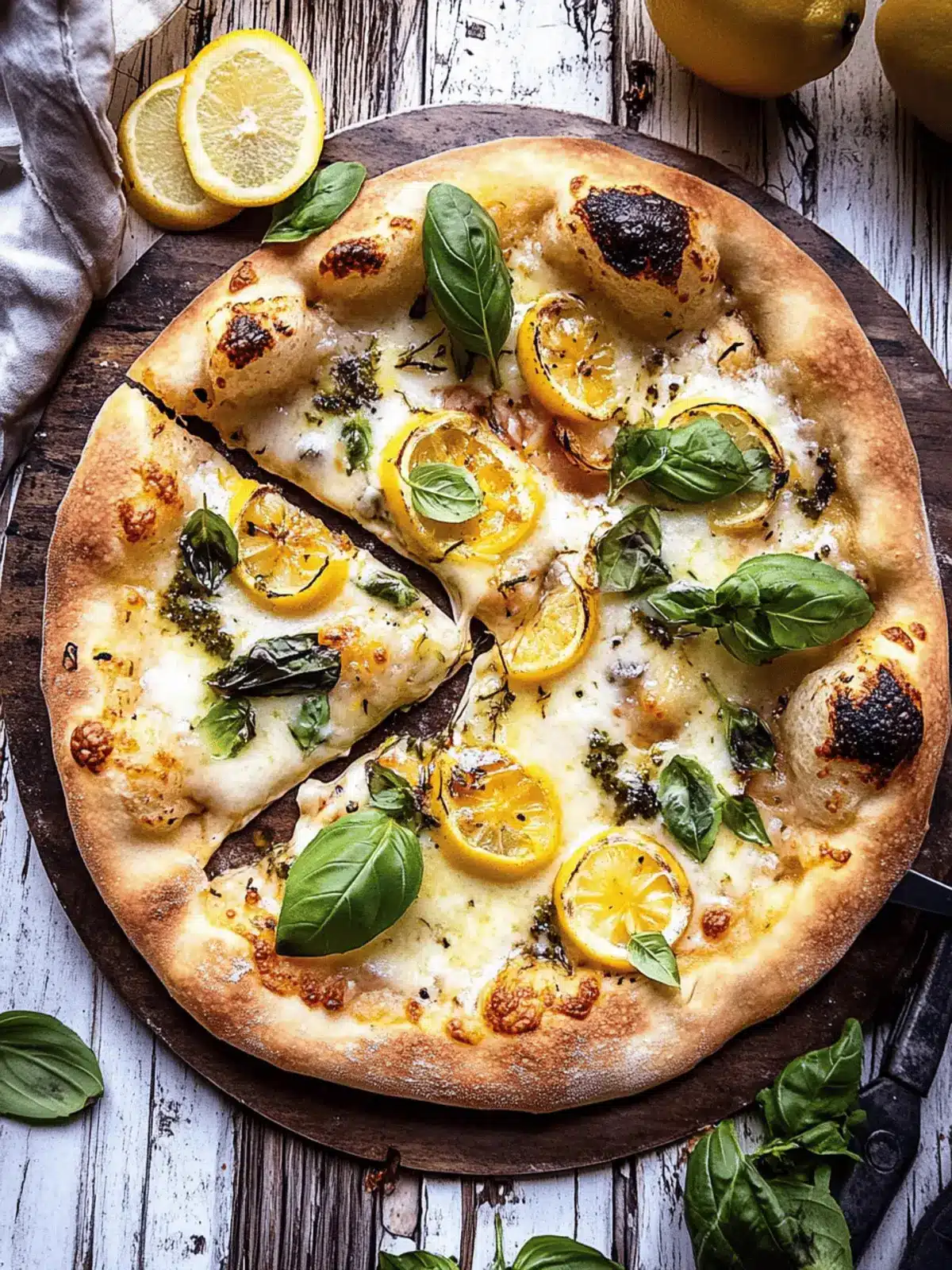 3 Cheese Lemon Basil Pizza