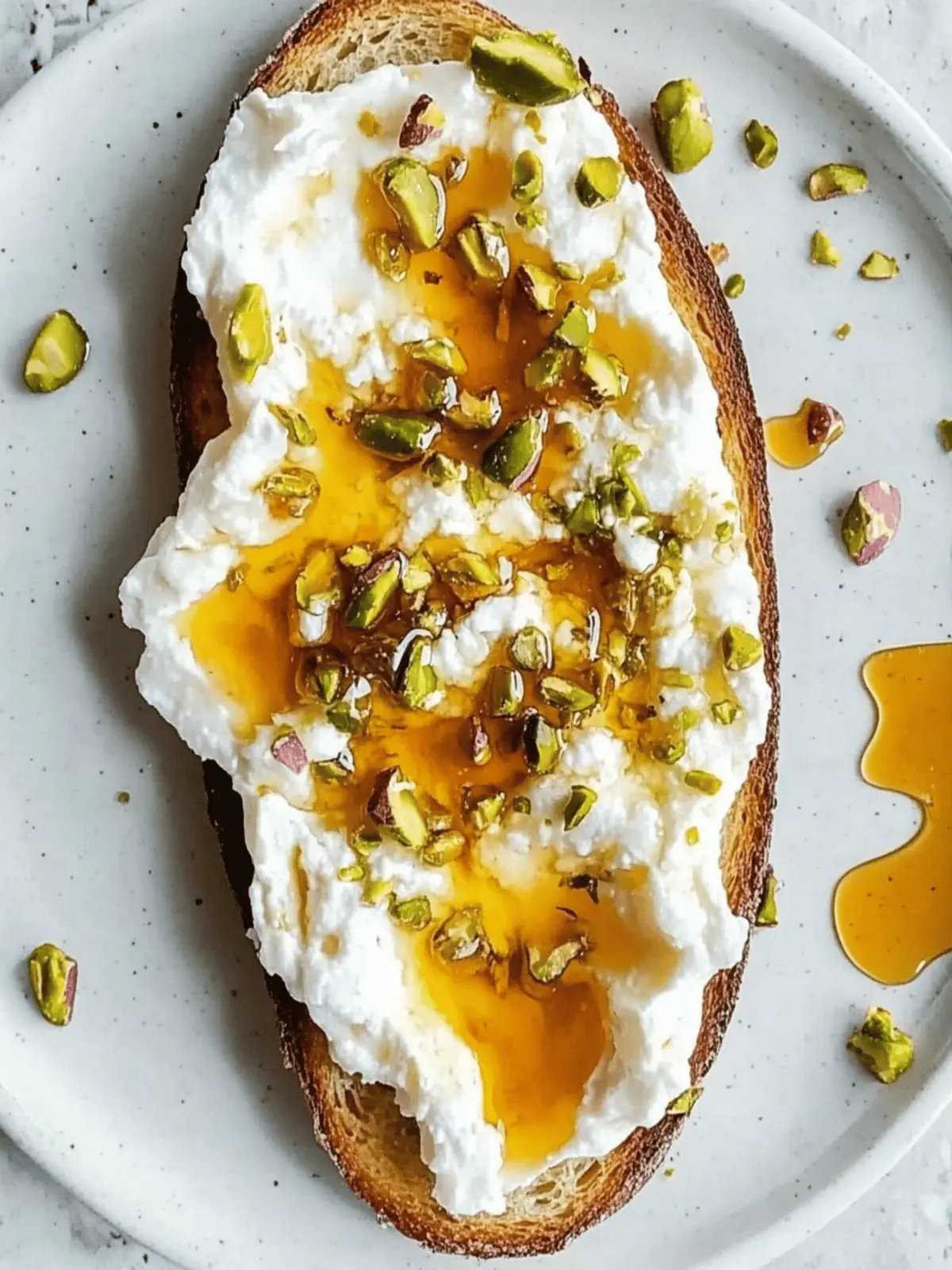 Burrata Toast With Pistachios And Hot Honey