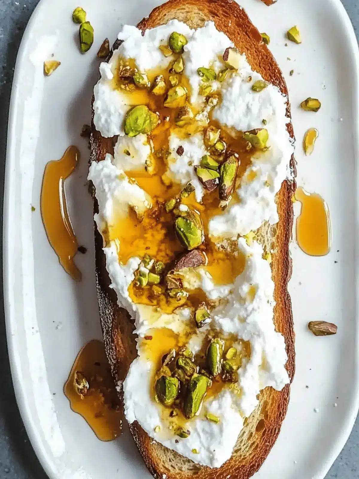 Burrata Toast With Pistachios And Hot Honey