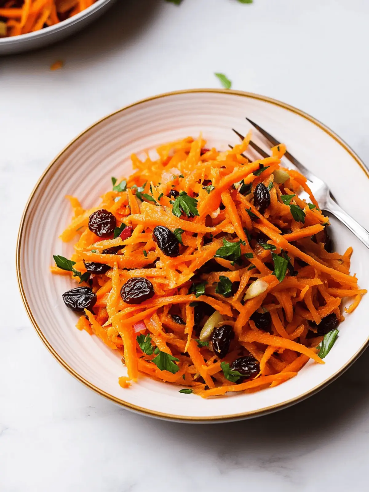 Moroccan-Inspired Shredded Carrot Salad with Raisins