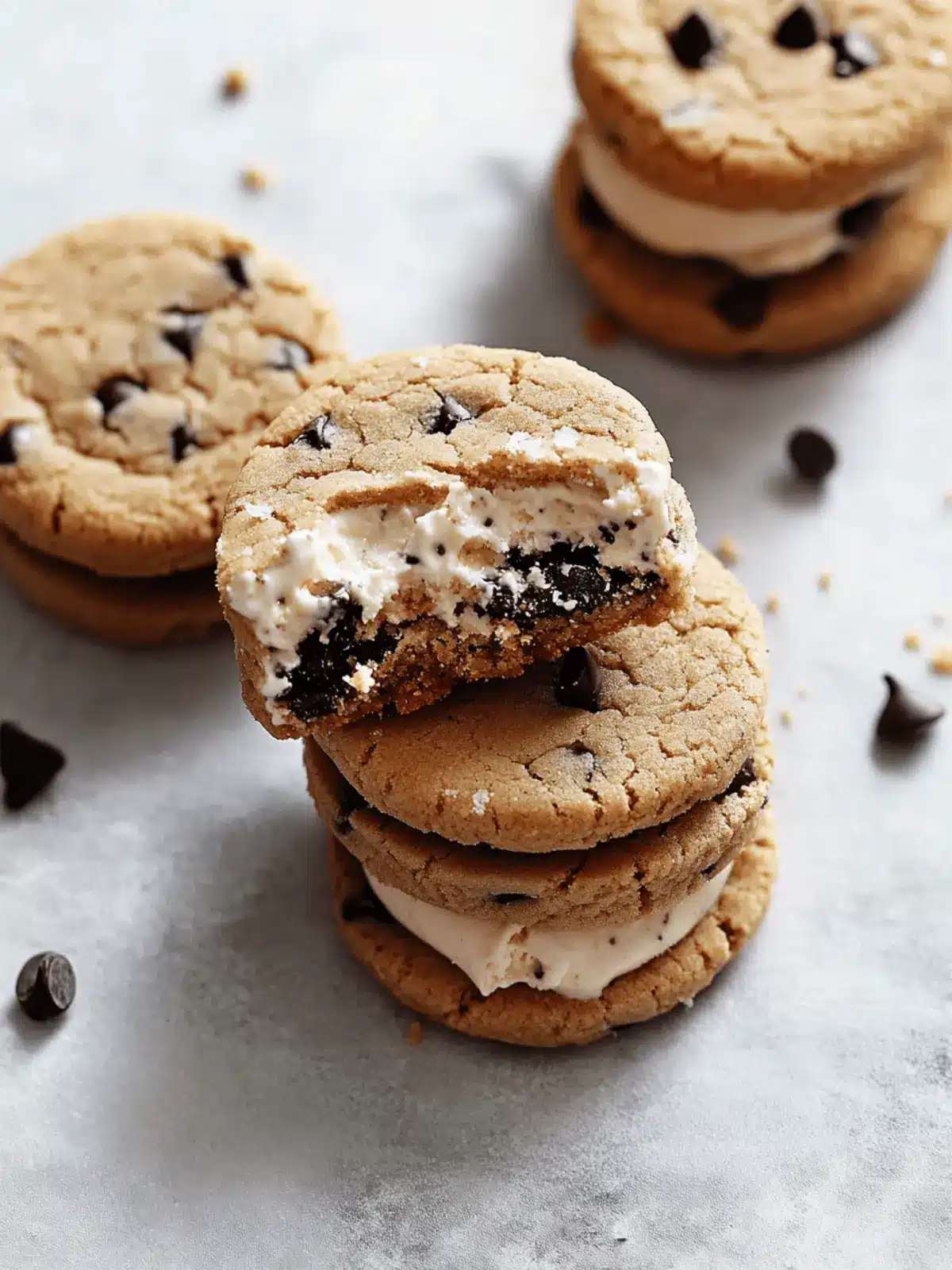 Vegan Chocolate Chip Cookie Ice Cream Sandwiches
