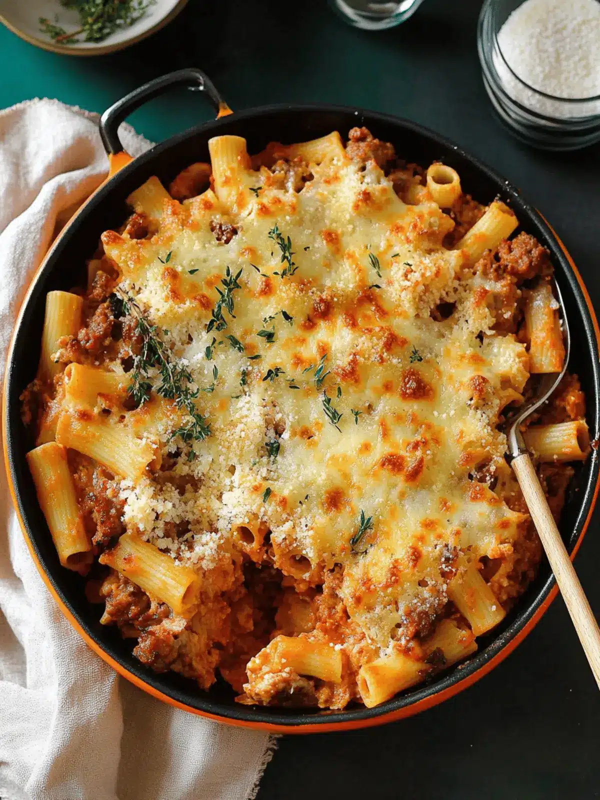 Baked Rigatoni with Sausage and Boursin Cheese