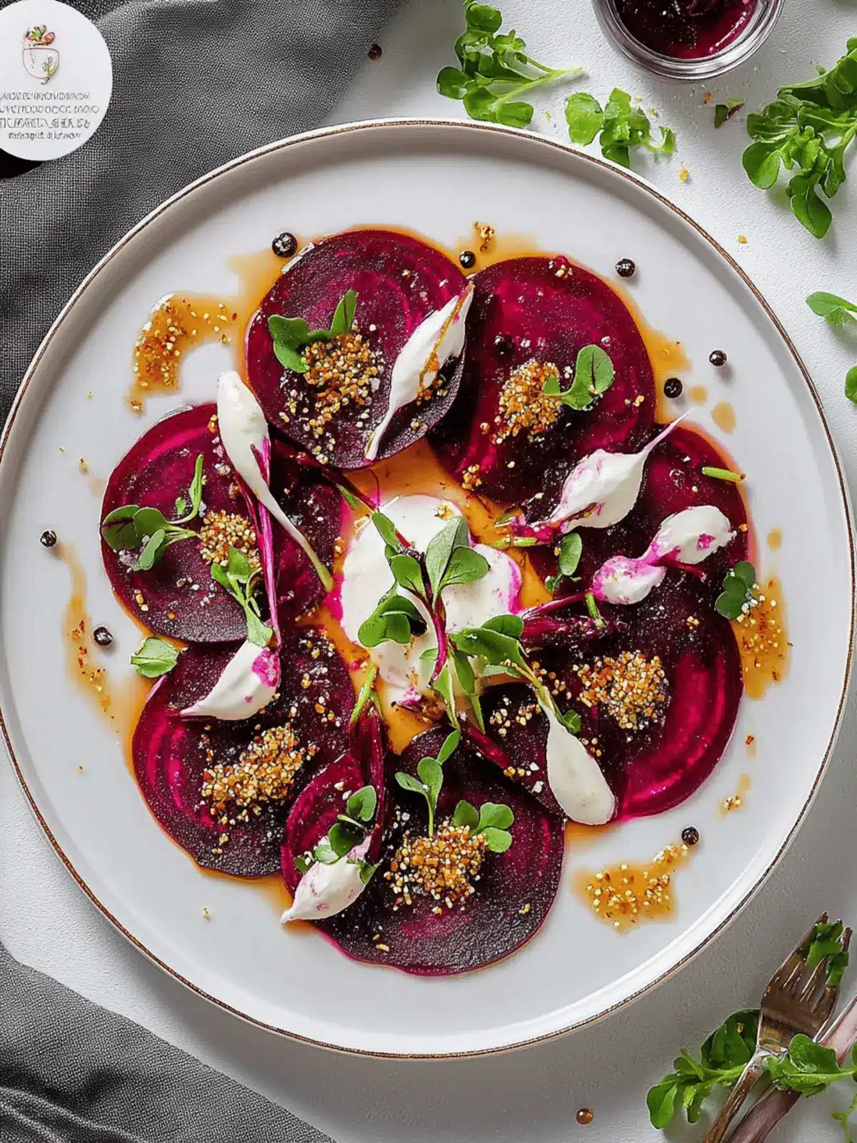 Beetroot Carpaccio with Microgreens
