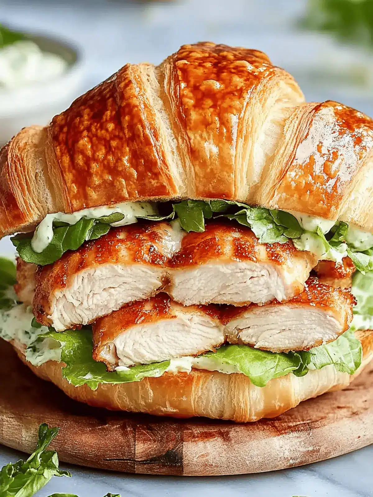 Chicken Caesar Croissant Sandwich