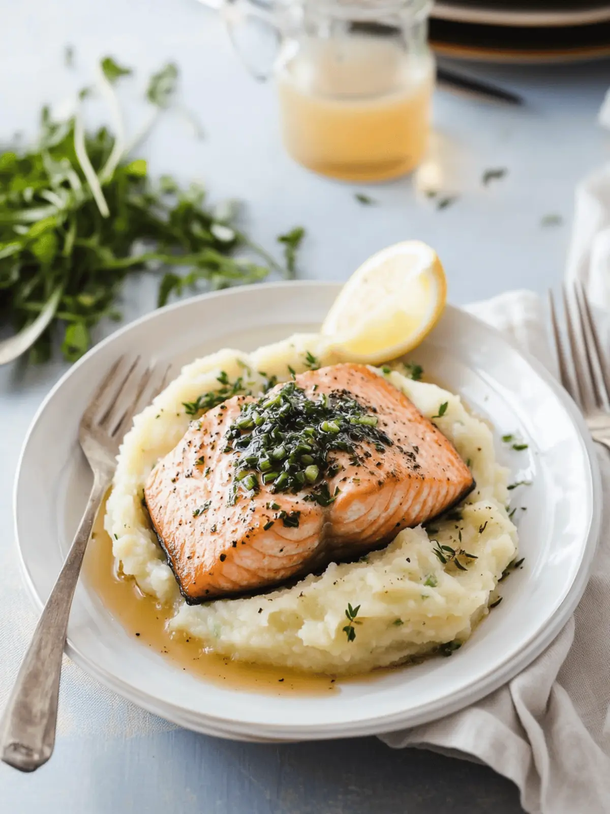 Herb Roasted Salmon & Celeric Yukon Mash