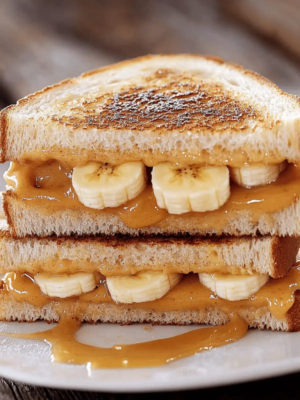 Peanut Butter, Banana and Honey Sandwich
