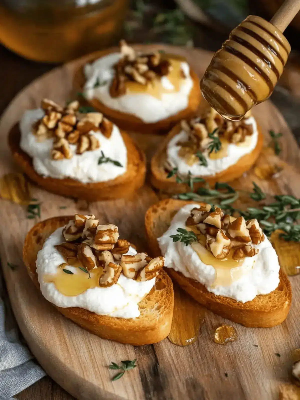 Whipped Ricotta Crostini with Walnuts & Salted Honey